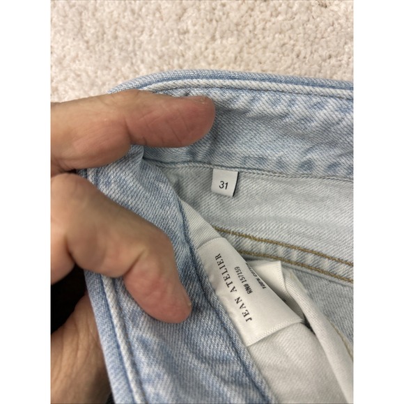 ATELIER Womens High‎ Rise Flip over Waist Straight Leg Open Knee Jeans 31x29 - Picture 9 of 14